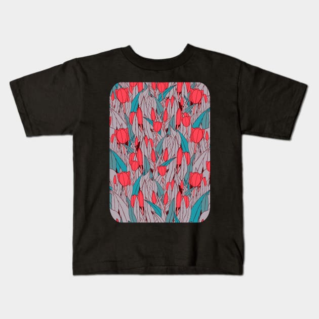 The red tulips Kids T-Shirt by Swadeillustrations